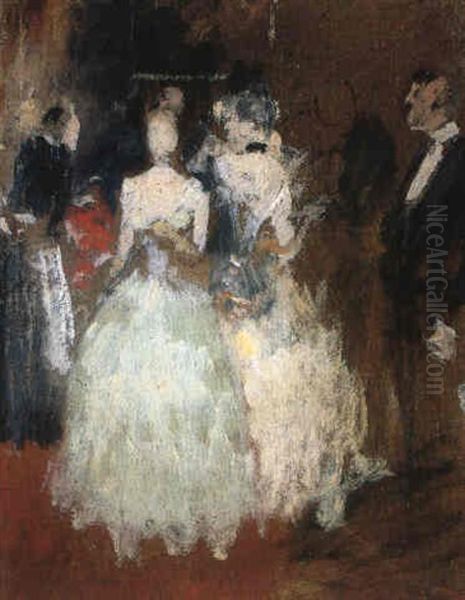 Reception Mondaine Oil Painting by Jean-Louis Forain