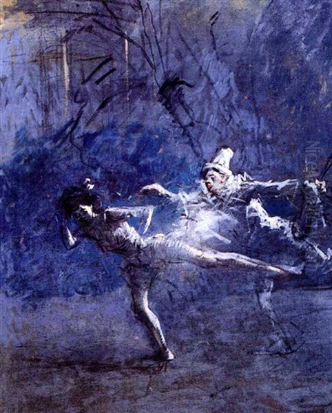 Les Artistes De Cirque Oil Painting by Jean-Louis Forain