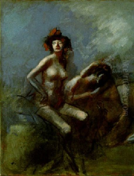 Trois Nus Oil Painting by Jean-Louis Forain