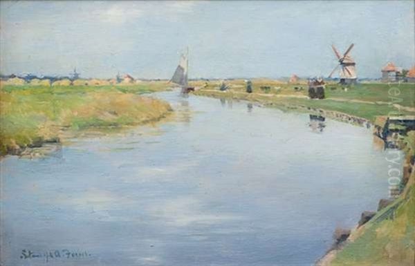 By The Canal, Holland Oil Painting by Alexander Forbes