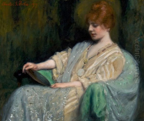 Elegante Assise (seated Elegance) Oil Painting by Charles Stuart Forbes