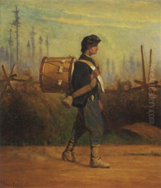 Drummer Boy Oil Painting by Edwin C. Forbes