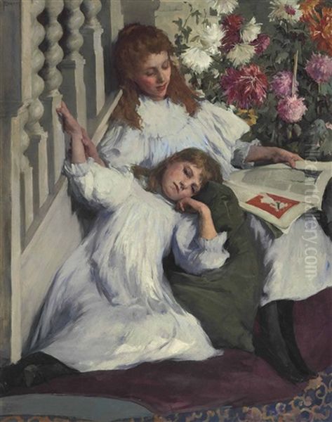 Sisters Oil Painting by Elizabeth Adela Forbes