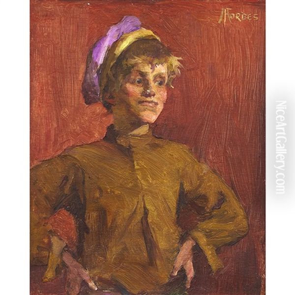 Young Boy Oil Painting by Elizabeth Adela Forbes