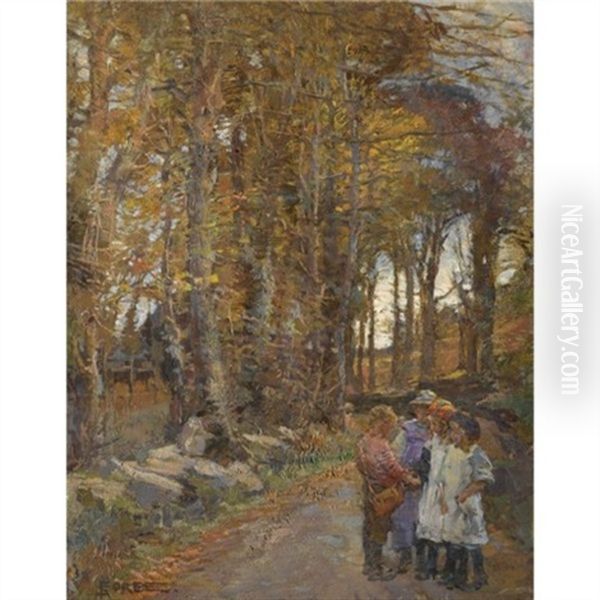 In The Lane Oil Painting by Elizabeth Adela Forbes