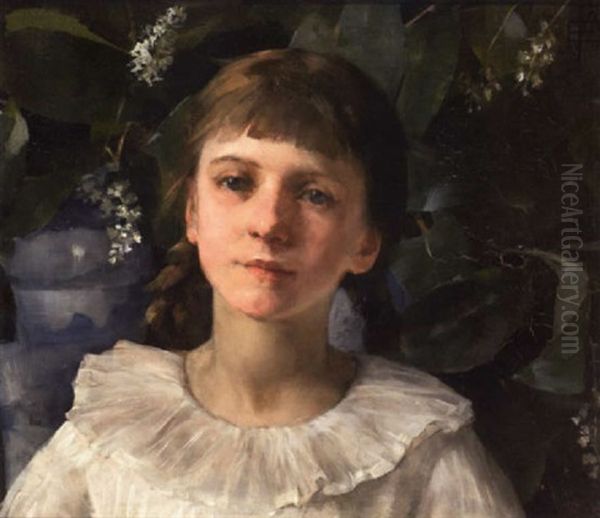 Portrait Of A Young Girl by Elizabeth Adela Forbes