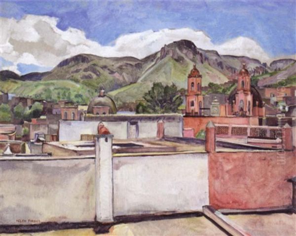 Iglesia, San Francisco, Mexico Oil Painting by Helen Forbes