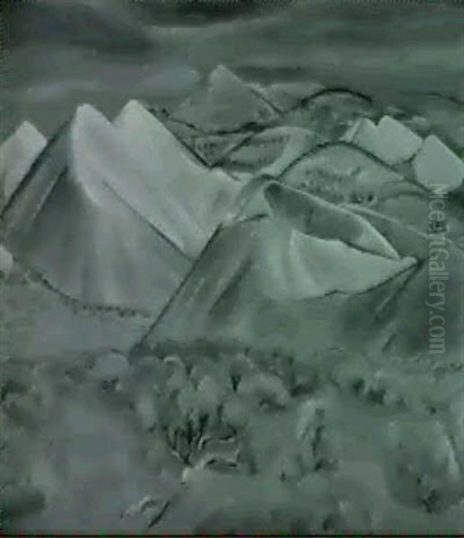 Mine Dumps, Gold Valley Oil Painting by Helen Forbes