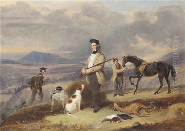 A Sporting Day In The Highlands Oil Painting by James Forbes