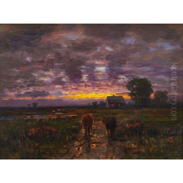 Ontario Sunset Oil Painting by John Colin Forbes