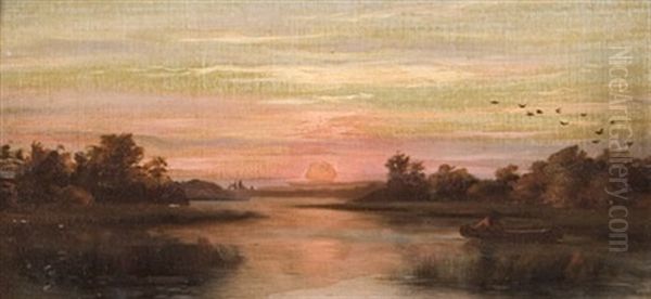 Sunset At Toronto Island Oil Painting by John Colin Forbes