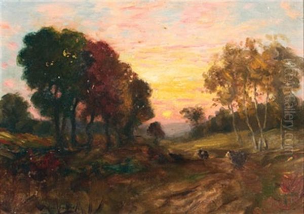 Sunset Oil Painting by John Colin Forbes