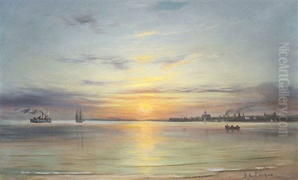 View Of Toronto At Sunset Oil Painting by John Colin Forbes