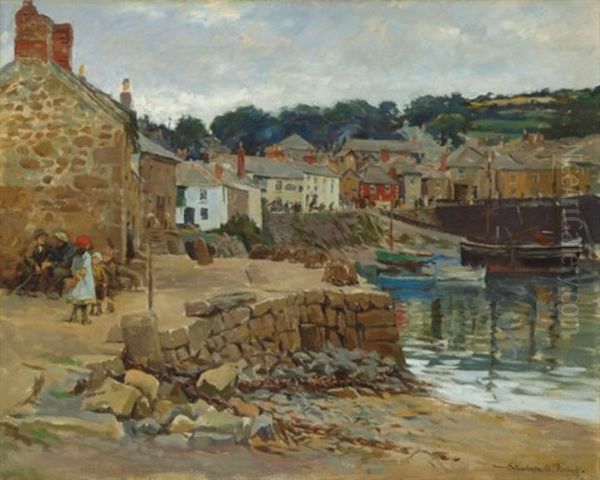 Mousehole, Near Newlyn Oil Painting by Stanhope Forbes