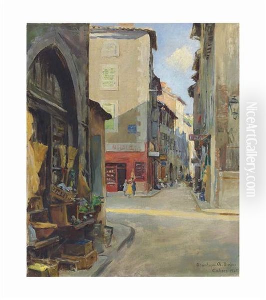 Street Corner, Cahors Oil Painting by Stanhope Forbes