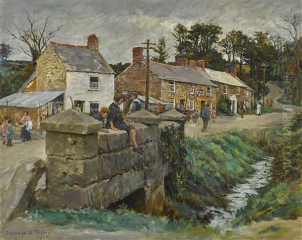 The Old Bridge Of Relebbus Oil Painting by Stanhope Forbes