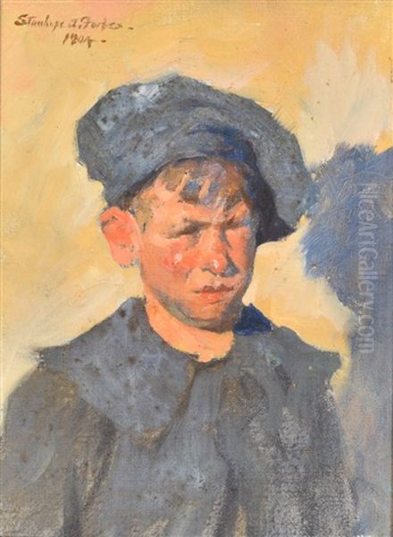 Head Of A Boy Oil Painting by Stanhope Forbes