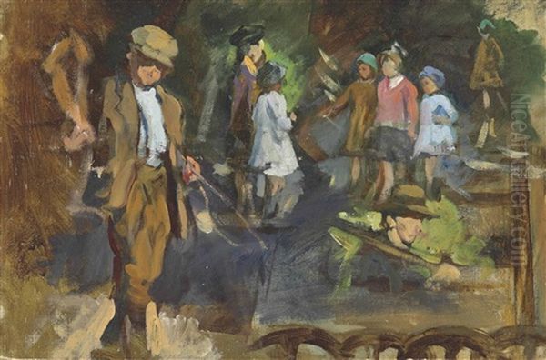 Figure Studies For On Paul Hill Oil Painting by Stanhope Forbes