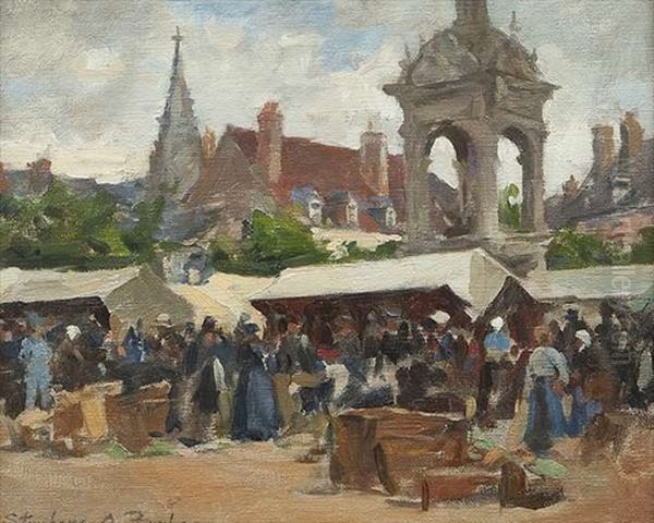 Breton Market, June Oil Painting by Stanhope Forbes