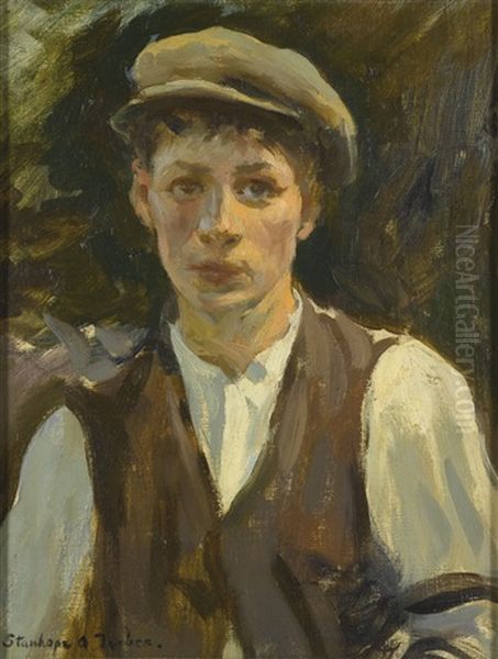 Study Of A Young Man Oil Painting by Stanhope Forbes