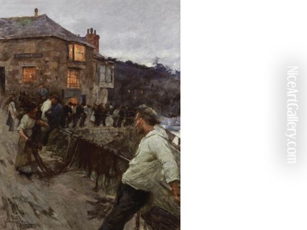 The Quayside, Newlyn Oil Painting by Stanhope Forbes