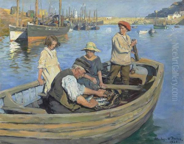 The Fishermen's Expedition Oil Painting by Stanhope Forbes