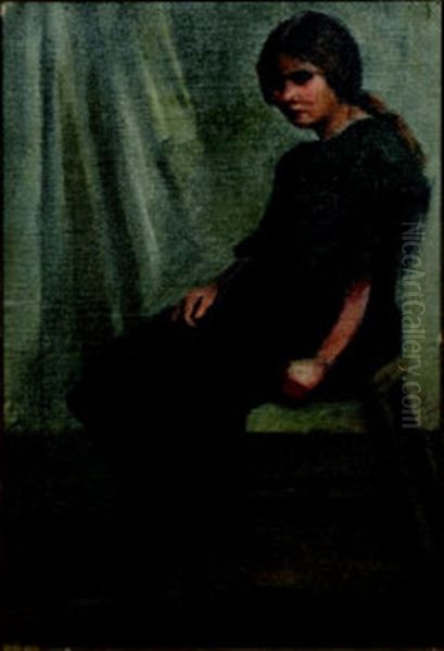 A Portrait Of Gertrude Mary Johns (gerty) Oil Painting by Stanhope Forbes