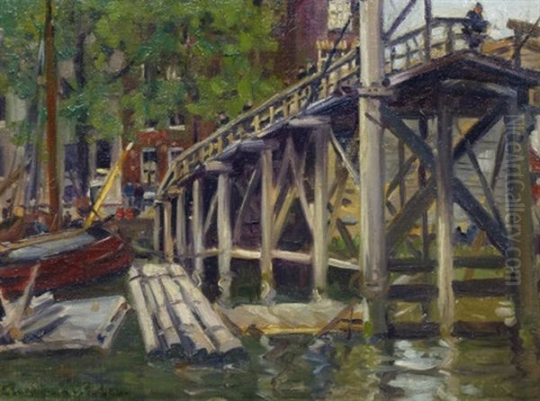 Dutch Quayside Oil Painting by Stanhope Forbes