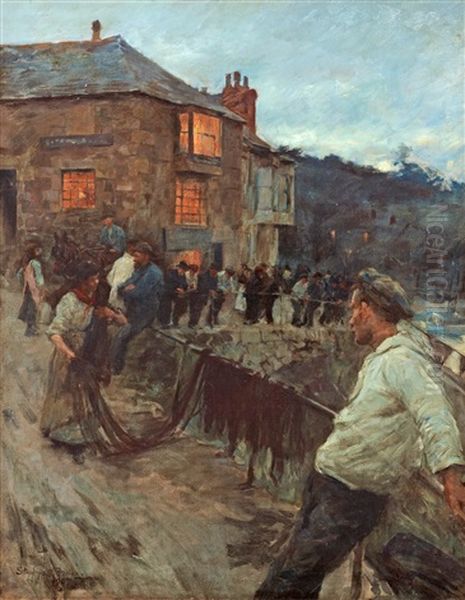 The Quayside, Newlyn Oil Painting by Stanhope Forbes