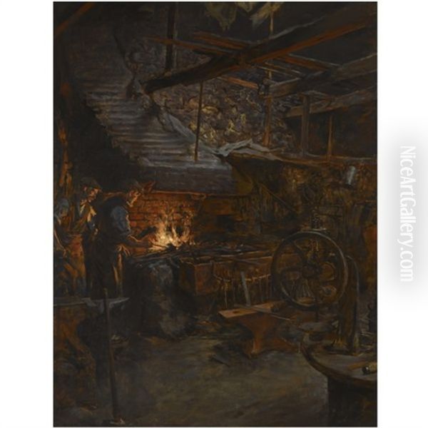 The Wheelwright, Penzance Oil Painting by Stanhope Forbes