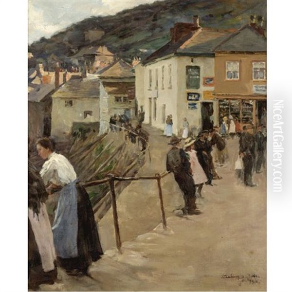 The Harbour At Mousehole Oil Painting by Stanhope Forbes