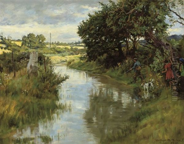 The Blue River Oil Painting by Stanhope Forbes