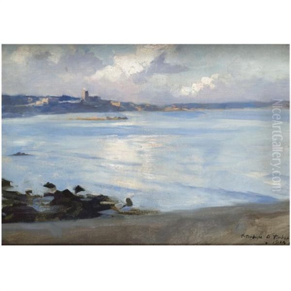 Penzance From Newlyn Oil Painting by Stanhope Forbes