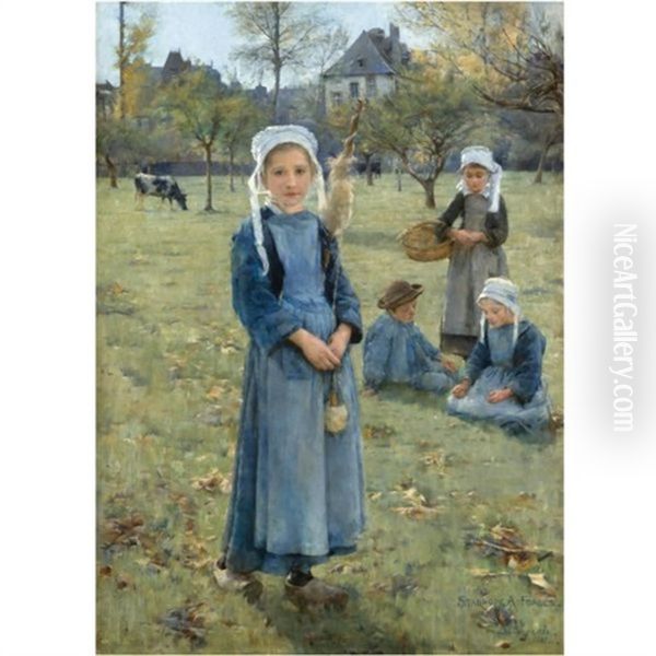 The Orchard, Quimperle Oil Painting by Stanhope Forbes