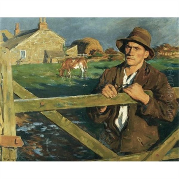 The Farmer Oil Painting by Stanhope Forbes