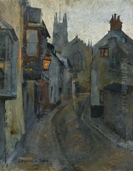 Quay Street, Penzance Oil Painting by Stanhope Forbes