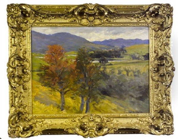 Autumnal Landscape With Trees Oil Painting by Stanhope Forbes