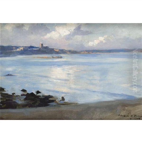 Penzance From Newlyn Oil Painting by Stanhope Forbes