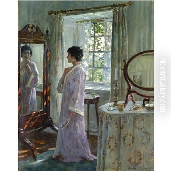 Through The Looking Glass Oil Painting by Stanhope Forbes