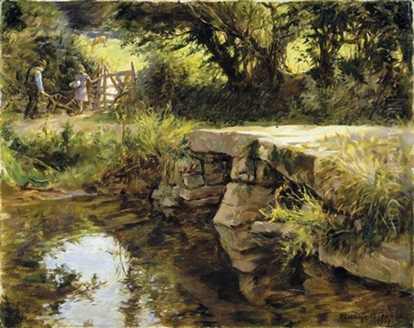 The Pack Bridge Oil Painting by Stanhope Forbes