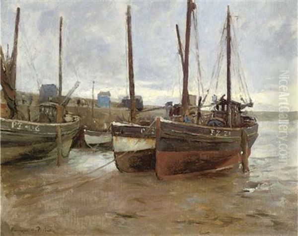 Boats At Anchor Oil Painting by Stanhope Forbes