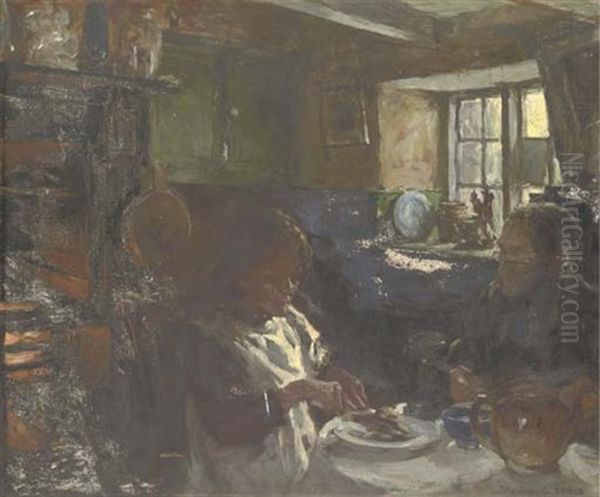 Teatime Oil Painting by Stanhope Forbes