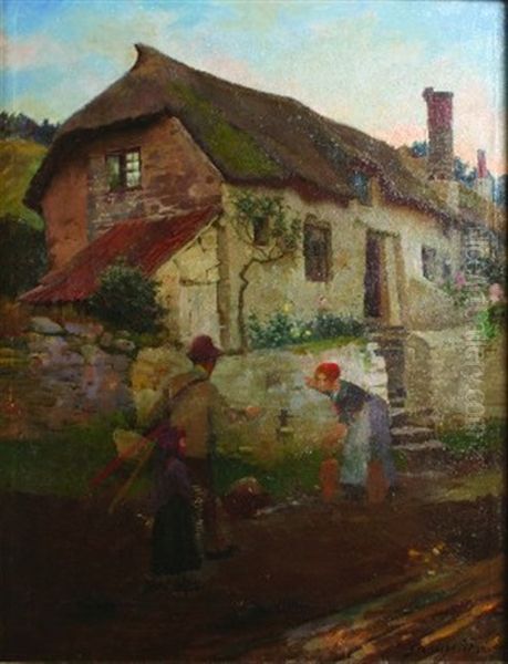 Meeting On A Village Lane Oil Painting by Stanhope Forbes