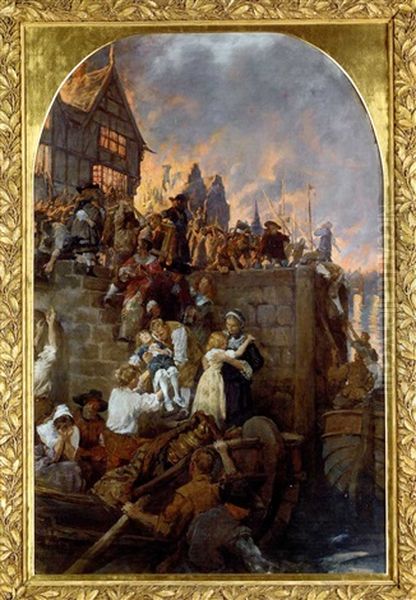 The Great Fire Of London, 1666 Oil Painting by Stanhope Forbes