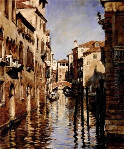 A Venetian Backwater Oil Painting by Stanhope Forbes