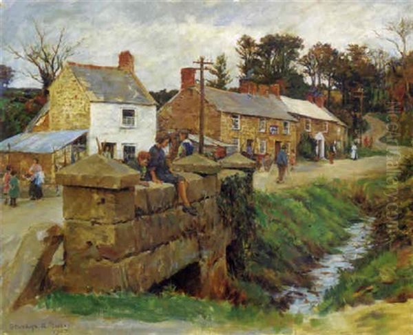 The Old Bridge Of Relebbus Oil Painting by Stanhope Forbes