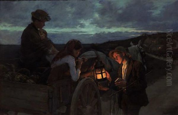 Lighting Up Time Oil Painting by Stanhope Forbes