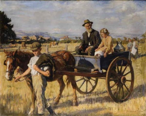 The Short Cut Across The Fields Oil Painting by Stanhope Forbes