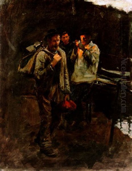 Homealong Oil Painting by Stanhope Forbes