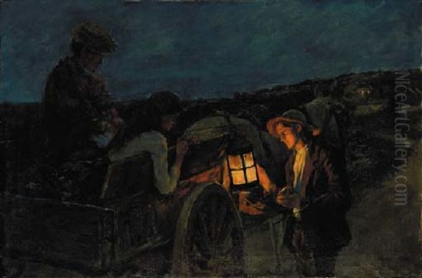 Study For Lighting Up Time Oil Painting by Stanhope Forbes